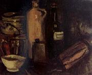 Vincent Van Gogh Still Life with Pots,Jar and Bottles (nn04) oil on canvas